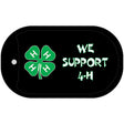 We Support 4-H Novelty Metal Dog Tag Necklace DT-4225 2" x 1" Dog Tag (DT)