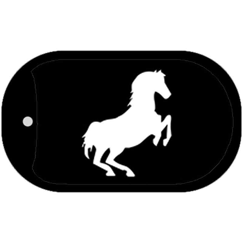 Horse Rearing Up Novelty Metal Dog Tag Necklace DT-4616 2" x 1" Dog Tag (DT)