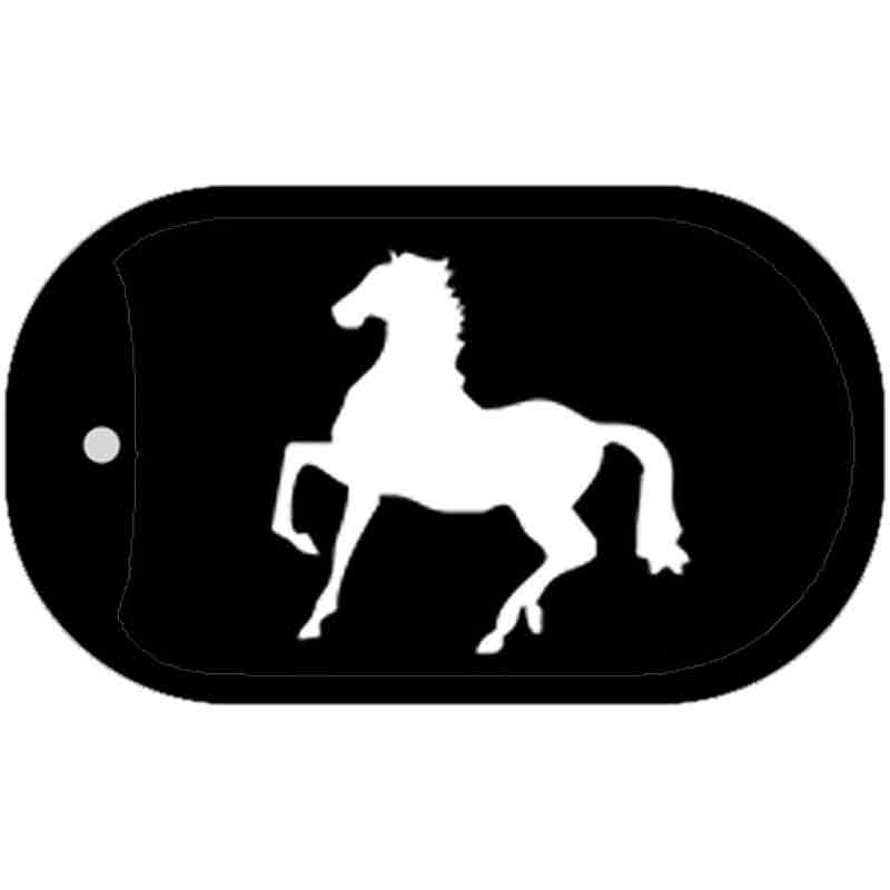 Horse Prancing Novelty Metal Dog Tag Necklace DT-4617 2" x 1" Dog Tag (DT)