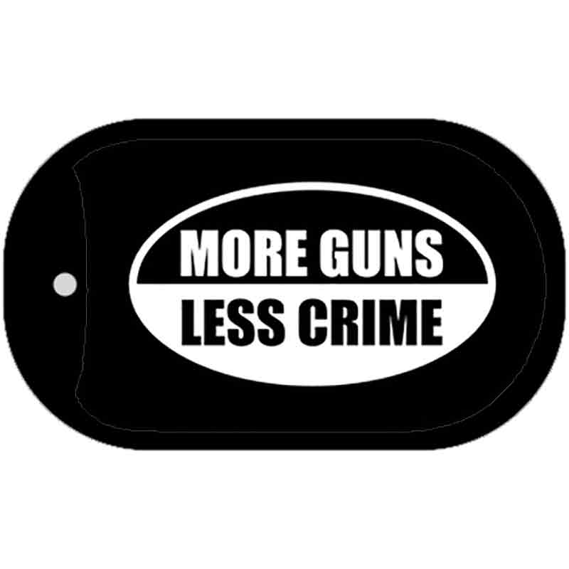 More Guns Less Crime Novelty Metal Dog Tag Necklace DT-4709 2" x 1" Dog Tag (DT)
