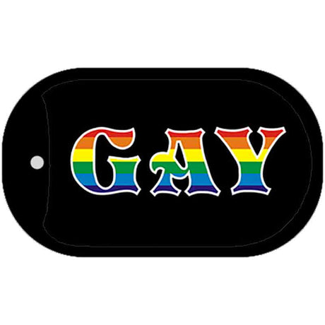 Gay Rainbow Novelty Metal Dog Tag Necklace DT-4743