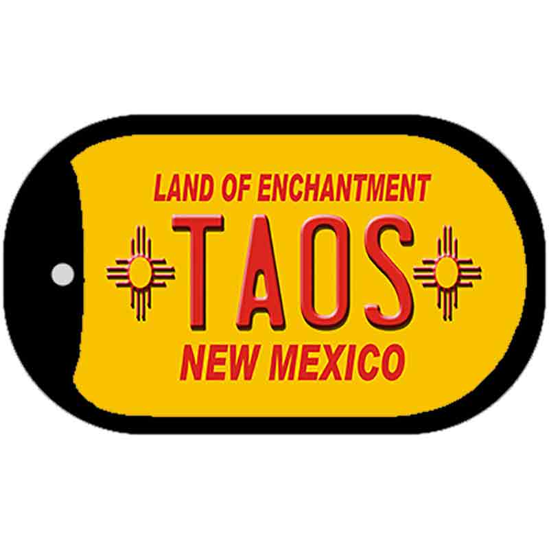 Taos Yellow New Mexico Novelty Metal Dog Tag Necklace DT-5010