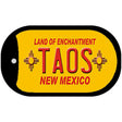 Taos Yellow New Mexico Novelty Metal Dog Tag Necklace DT-5010