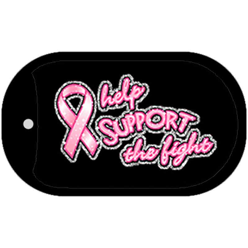 Support The Fight Novelty Metal Dog Tag Necklace DT-5112 2" x 1" Dog Tag (DT)