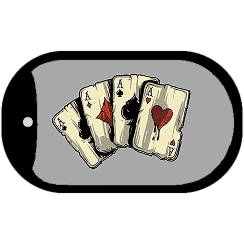 Four Aces Cards Novelty Metal Dog Tag Necklace DT-5137