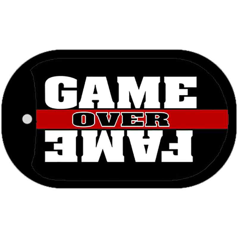 Game Over Fame Novelty Metal Dog Tag Necklace DT-5171 2" x 1" Dog Tag (DT)