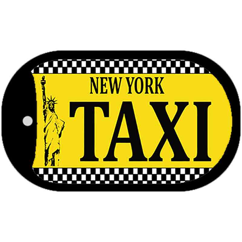 New York Taxi Novelty Metal Dog Tag Necklace DT-5221 2" x 1" Dog Tag (DT)