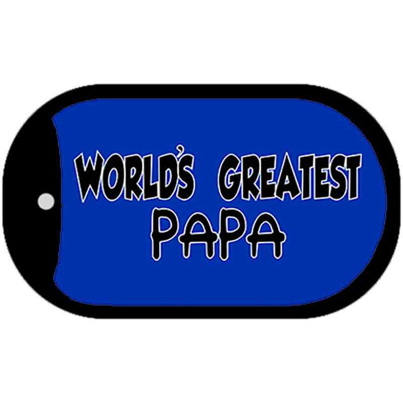 Worlds Greatest Papa Novelty Metal Dog Tag Necklace DT-5352 2" x 1" Dog Tag (DT)