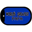 Worlds Greatest Papa Novelty Metal Dog Tag Necklace DT-5352 2" x 1" Dog Tag (DT)