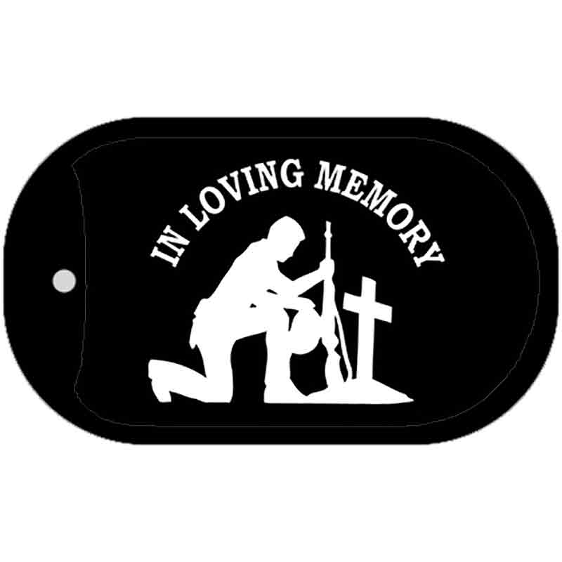 In Loving Memory Cross Novelty Metal Dog Tag Necklace DT-5410 2" x 1" Dog Tag (DT)