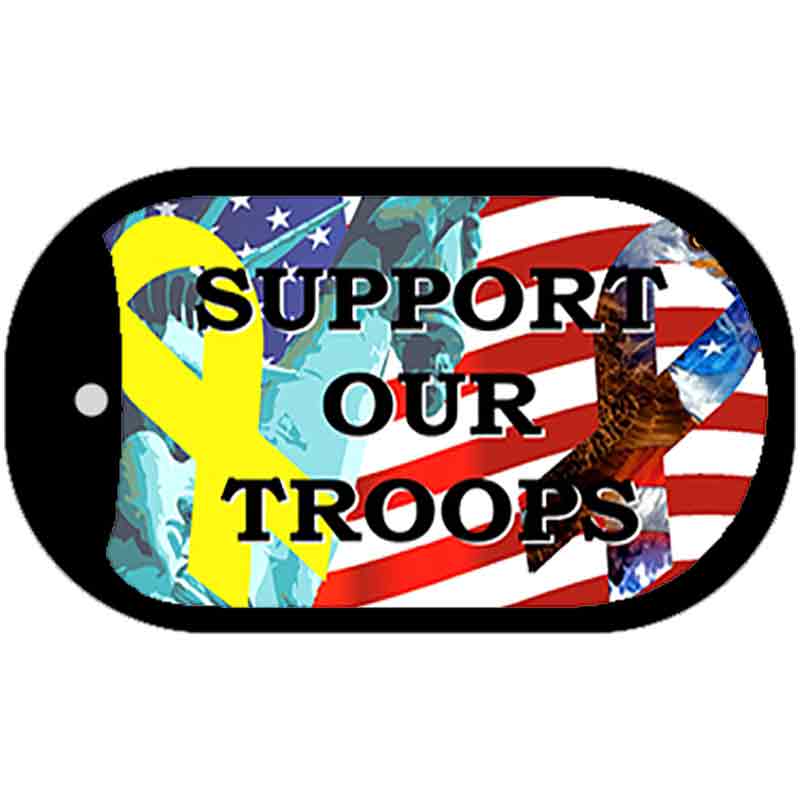 Support Our Troops Novelty Metal Dog Tag Necklace DT-554 2" x 1" Dog Tag (DT)
