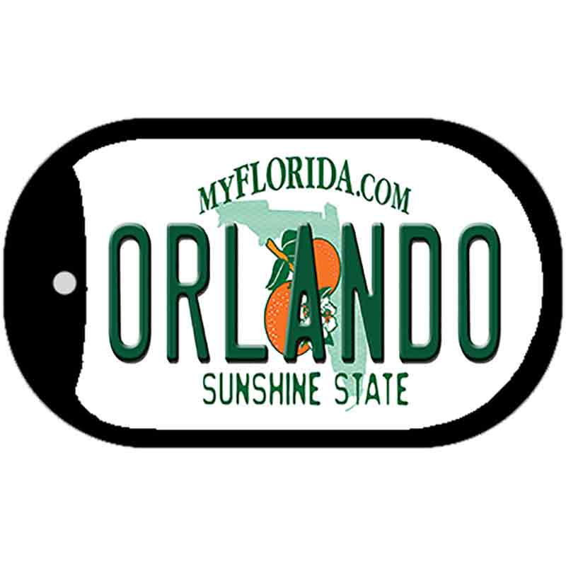 Orlando Florida Novelty Metal Dog Tag Necklace DT-6006 2" x 1" Dog Tag (DT)