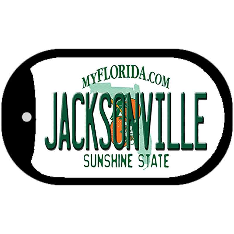 Jacksonville Florida Novelty Metal Dog Tag Necklace DT-6008 2" x 1" Dog Tag (DT)