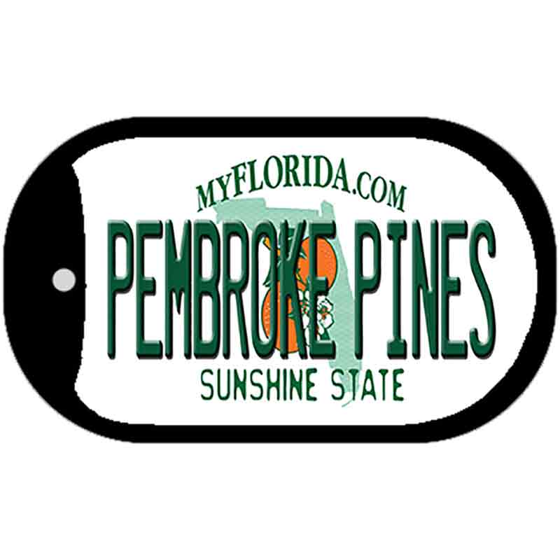 Pembroke Pines Florida Novelty Metal Dog Tag Necklace DT-6009 2" x 1" Dog Tag (DT)