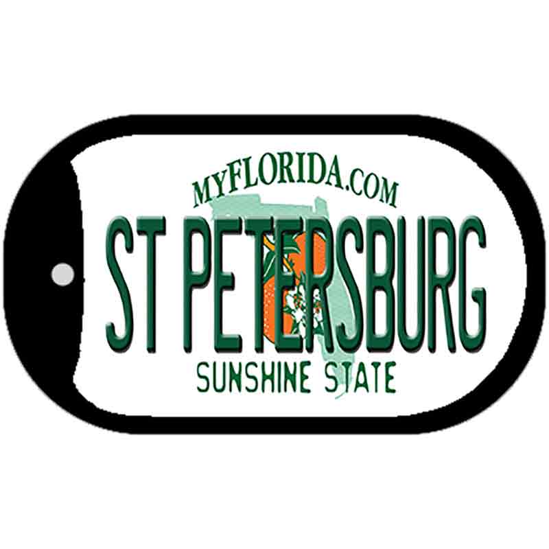 St Petersburg Florida Novelty Metal Dog Tag Necklace DT-6014 2" x 1" Dog Tag (DT)