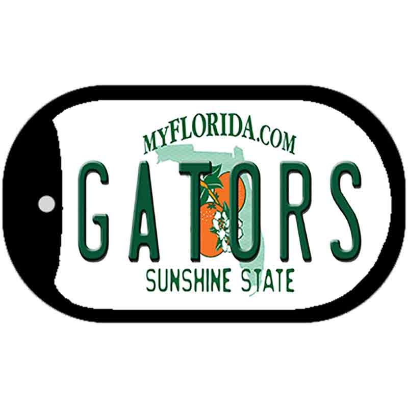 Gators Florida Novelty Metal Dog Tag Necklace DT-6020 2" x 1" Dog Tag (DT)