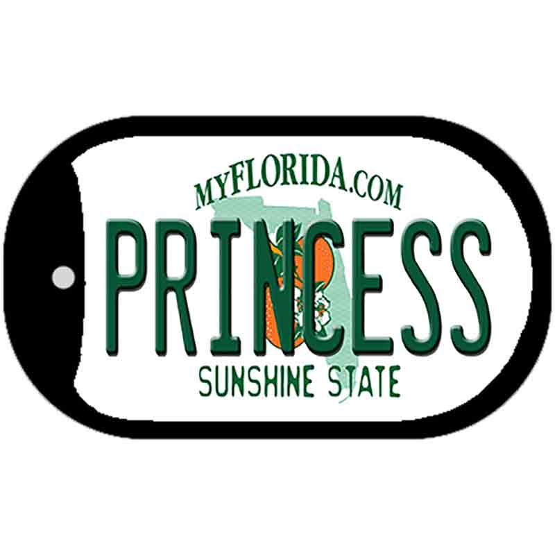 Princess Florida Novelty Metal Dog Tag Necklace DT-6023 2" x 1" Dog Tag (DT)