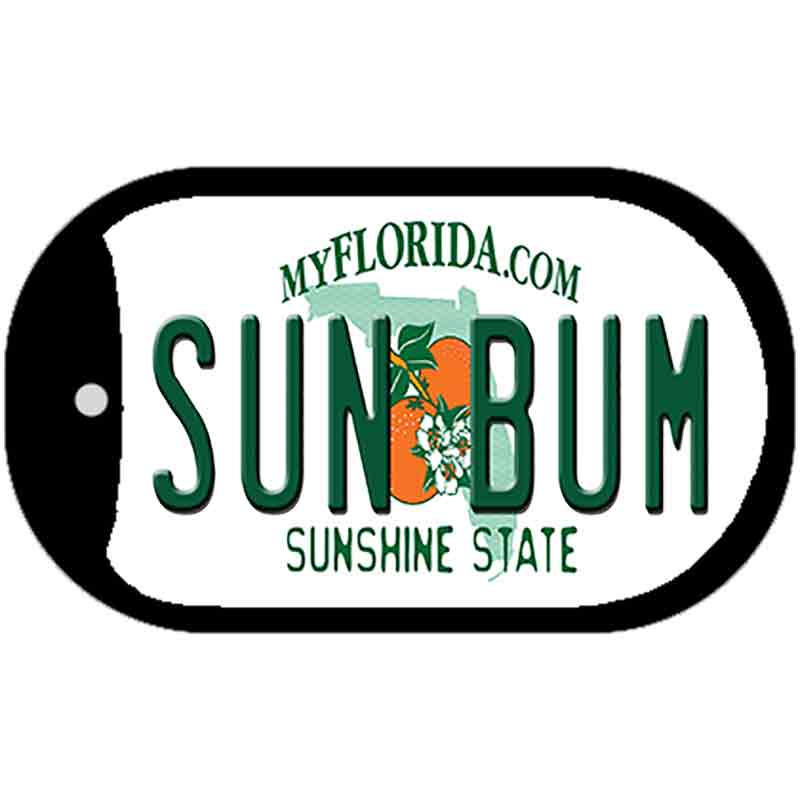Sun Bum Florida Novelty Metal Dog Tag Necklace DT-6026 2" x 1" Dog Tag (DT)