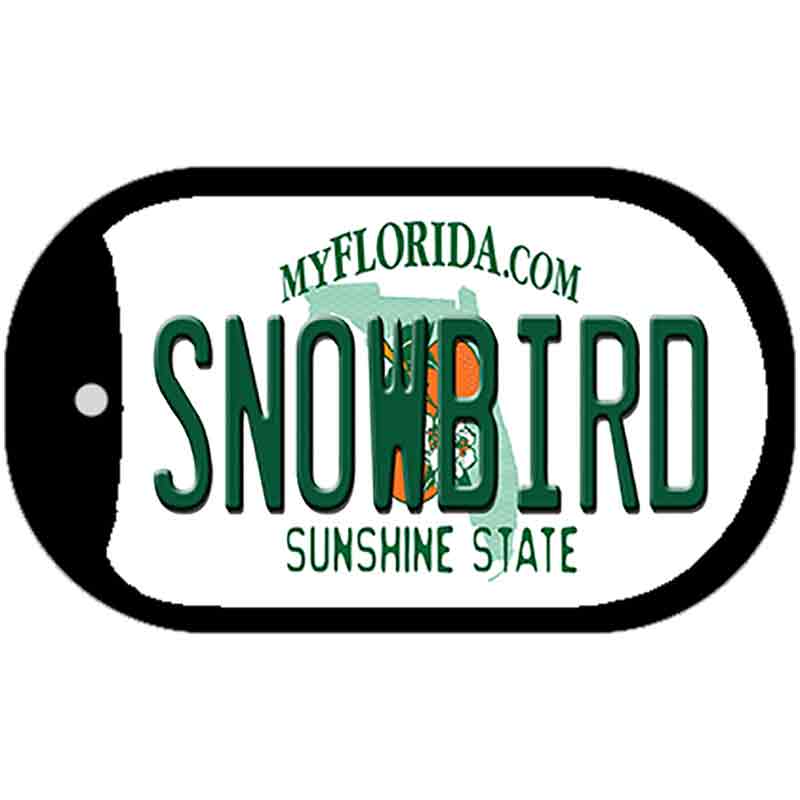 Snowbird Florida Novelty Metal Dog Tag Necklace DT-6034 2" x 1" Dog Tag (DT)