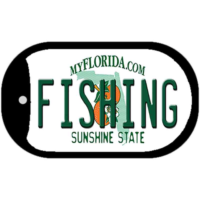 Fishing Florida Novelty Metal Dog Tag Necklace DT-6036 2" x 1" Dog Tag (DT)