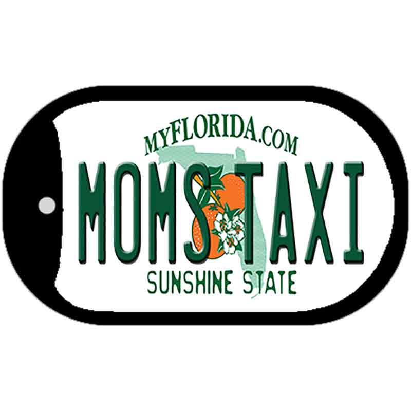 Moms Taxi Florida Novelty Metal Dog Tag Necklace DT-6041 2" x 1" Dog Tag (DT)