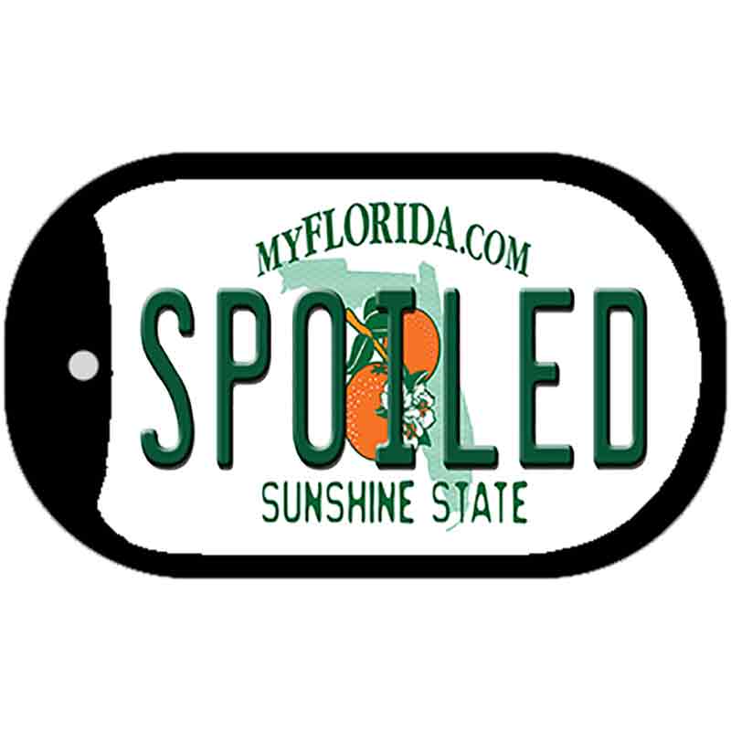 Spoiled Florida Novelty Metal Dog Tag Necklace DT-6042 2" x 1" Dog Tag (DT)