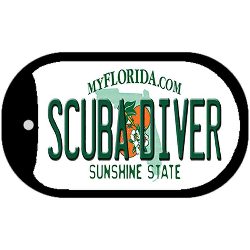 Scuba Diver Florida Novelty Metal Dog Tag Necklace DT-6043 2" x 1" Dog Tag (DT)