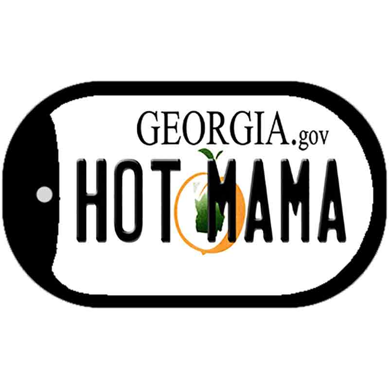 Hot Mama Georgia Novelty Metal Dog Tag Necklace DT-6135 2" x 1" Dog Tag (DT)