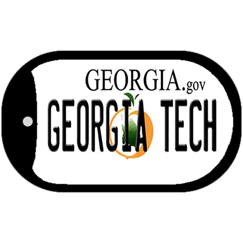 Georgia Tech Novelty Metal Dog Tag Necklace DT-6138 2" x 1" Dog Tag (DT)