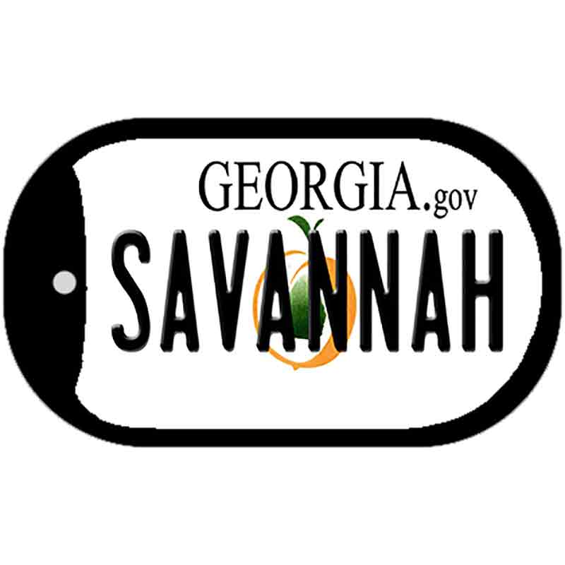 Savannah Georgia Novelty Metal Dog Tag Necklace DT-6140 2" x 1" Dog Tag (DT)