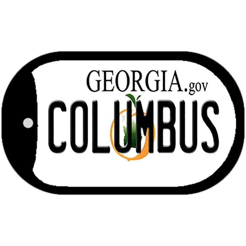Columbus Georgia Novelty Metal Dog Tag Necklace DT-6141 2" x 1" Dog Tag (DT)