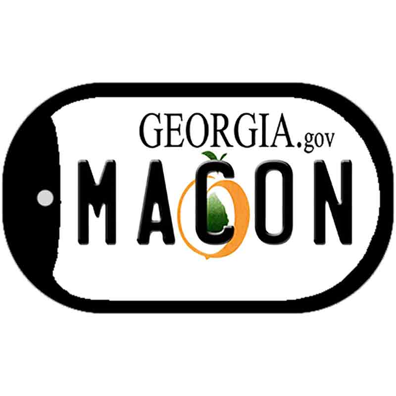 Macon Georgia Novelty Metal Dog Tag Necklace DT-6145 2" x 1" Dog Tag (DT)
