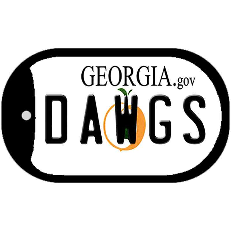 Dawgs Georgia Novelty Metal Dog Tag Necklace DT-6146 2" x 1" Dog Tag (DT)