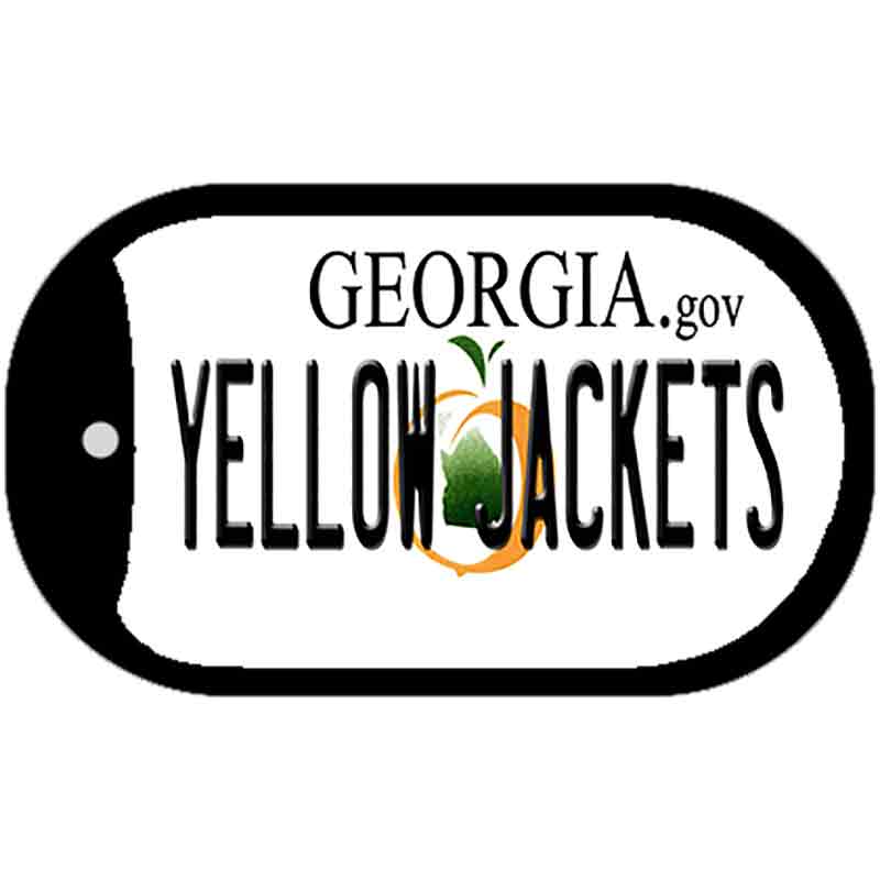 Yellow Jackets Georgia Novelty Metal Dog Tag Necklace DT-6147 2" x 1" Dog Tag (DT)