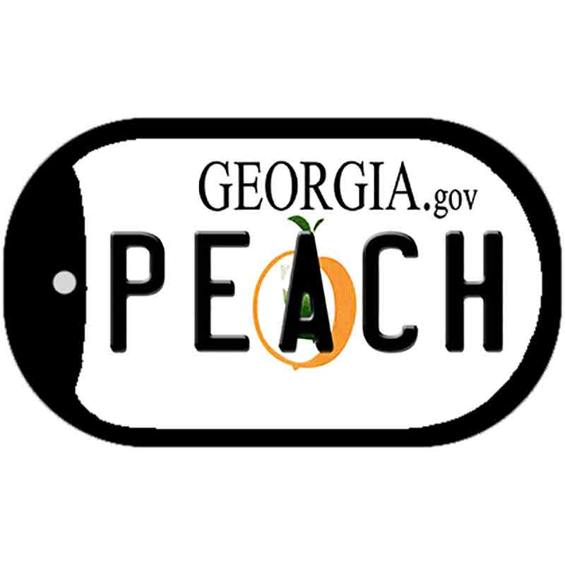 Peach Georgia Novelty Metal Dog Tag Necklace DT-6149 2" x 1" Dog Tag (DT)
