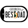 Best Dad Georgia Novelty Metal Dog Tag Necklace DT-6150 2" x 1" Dog Tag (DT)
