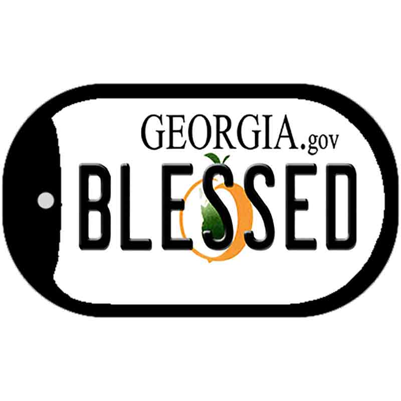 Blessed Georgia Novelty Metal Dog Tag Necklace DT-6151 2" x 1" Dog Tag (DT)