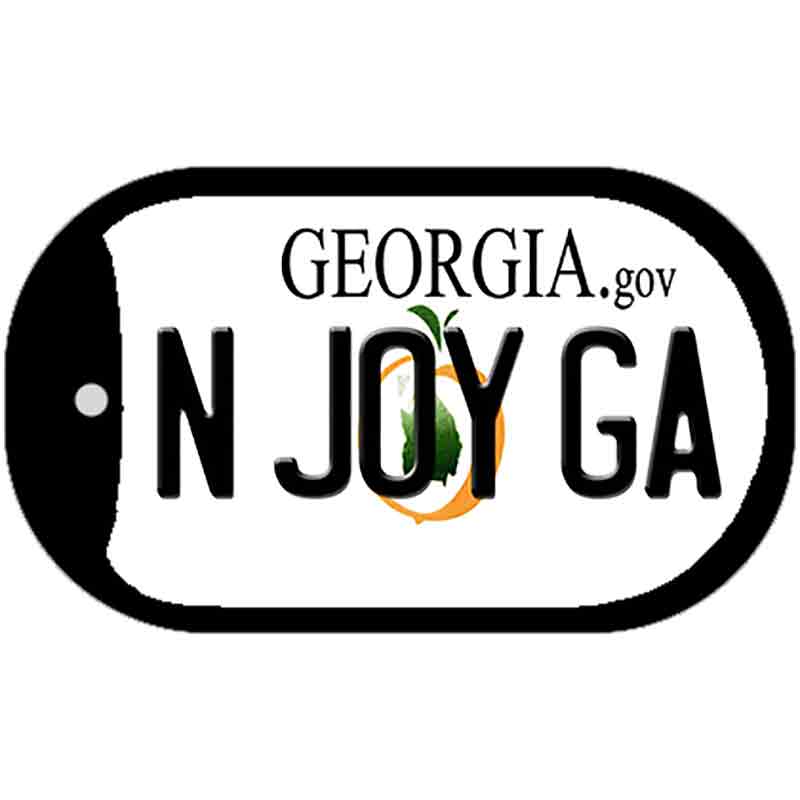 N Joy GA Georgia Novelty Metal Dog Tag Necklace DT-6155 2" x 1" Dog Tag (DT)