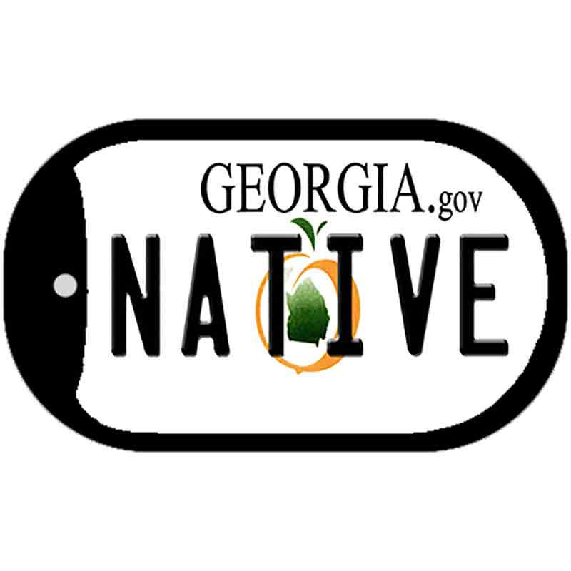 Native Georgia Novelty Metal Dog Tag Necklace DT-6158 2" x 1" Dog Tag (DT)
