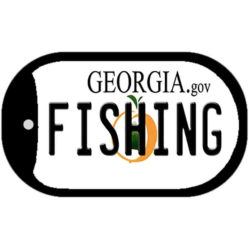 Fishing Georgia Novelty Metal Dog Tag Necklace DT-6166 2" x 1" Dog Tag (DT)