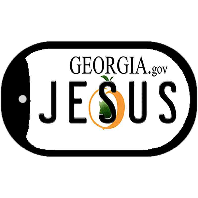 Jesus Georgia Novelty Metal Dog Tag Necklace DT-6167 2" x 1" Dog Tag (DT)