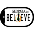 Believe Georgia Novelty Metal Dog Tag Necklace DT-6169 2" x 1" Dog Tag (DT)