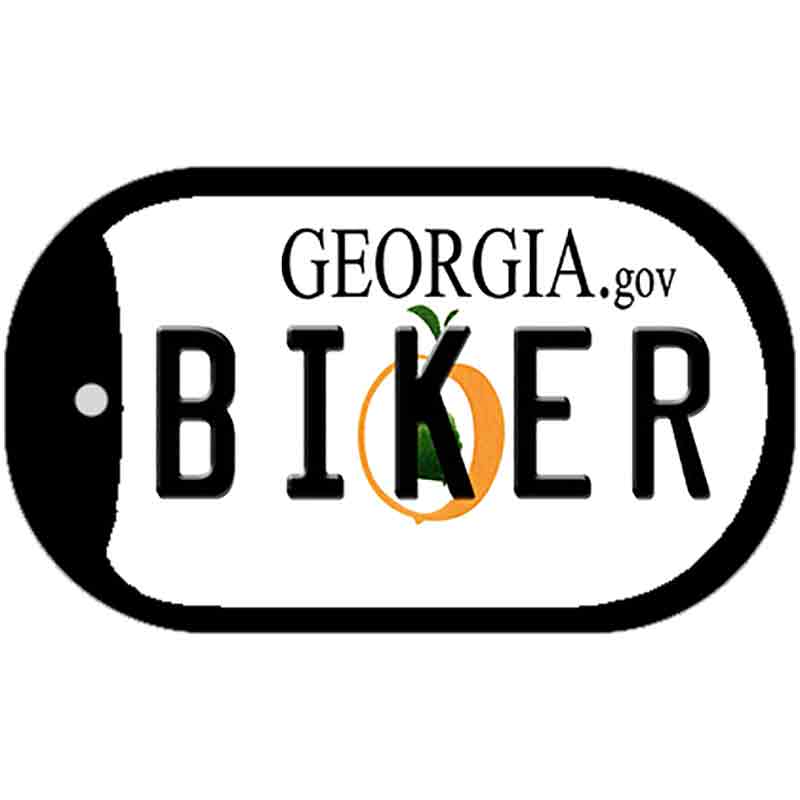 Biker Georgia Novelty Metal Dog Tag Necklace DT-6172 2" x 1" Dog Tag (DT)