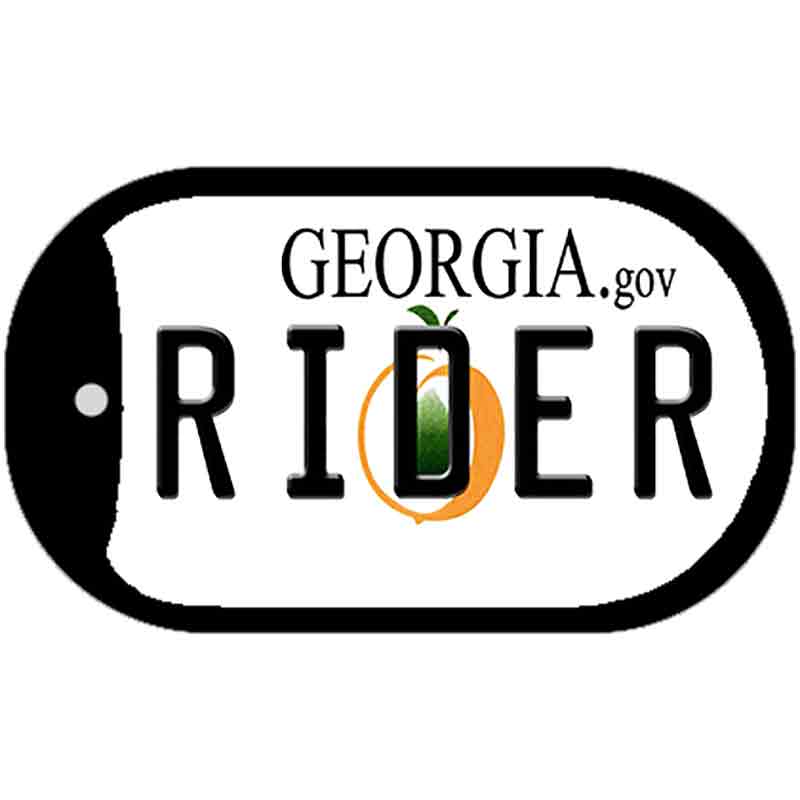 Rider Georgia Novelty Metal Dog Tag Necklace DT-6173 2" x 1" Dog Tag (DT)