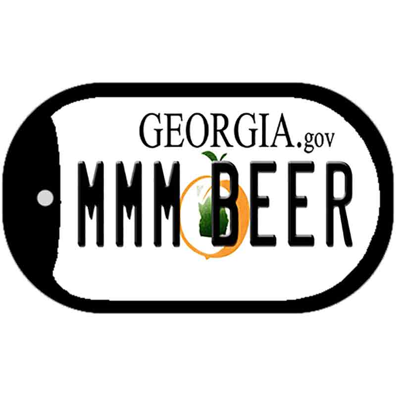 MMM Beer Georgia Novelty Metal Dog Tag Necklace DT-6175 2" x 1" Dog Tag (DT)
