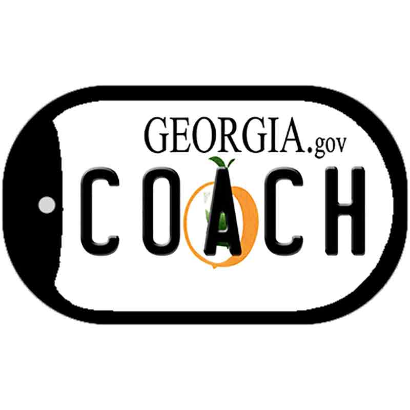 Coach Georgia Novelty Metal Dog Tag Necklace DT-6177 2" x 1" Dog Tag (DT)