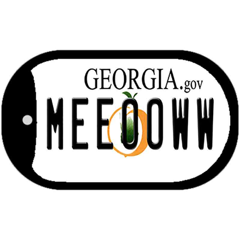 Meeooww Georgia Novelty Metal Dog Tag Necklace DT-6178 2" x 1" Dog Tag (DT)