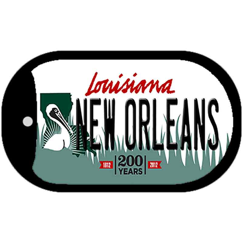 New Orleans Louisiana Novelty Metal Dog Tag Necklace DT-6179 2" x 1" Dog Tag (DT)