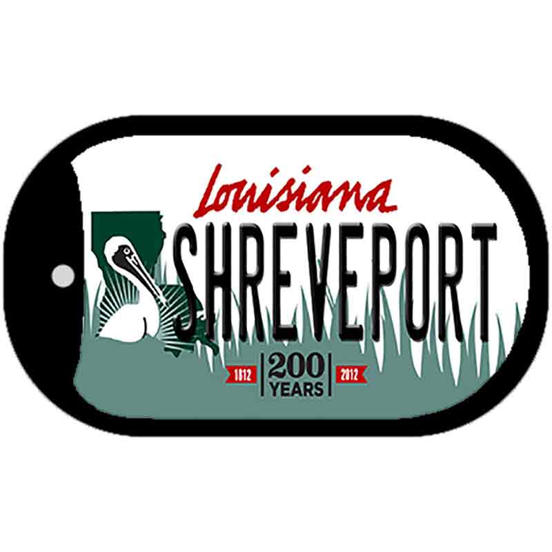 Shreveport Louisiana Novelty Metal Dog Tag Necklace DT-6180 2" x 1" Dog Tag (DT)