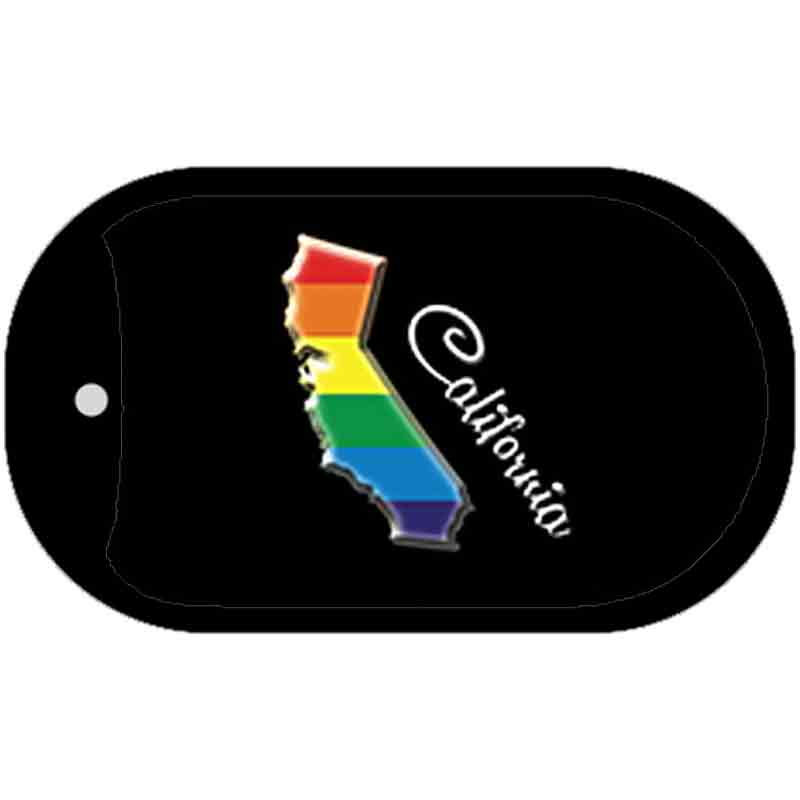 California Rainbow State Novelty Metal Dog Tag Necklace DT-6319 2" x 1" Dog Tag (DT)